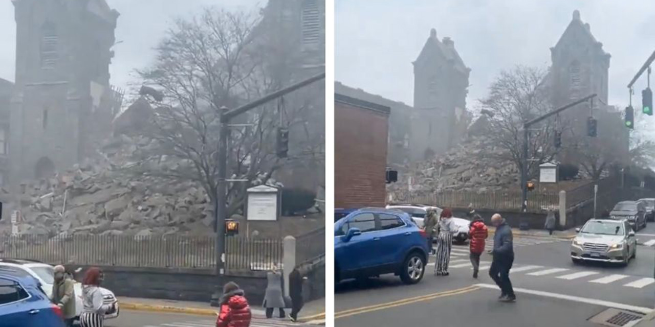 VIDEO: Así fue el derrumbe de una iglesia en Connecticut