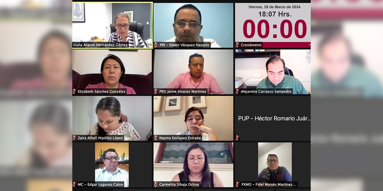 Foto: internet // Consejeras y consejeros del IEEPCO durante la sesión virtual de este viernes.