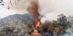 Foto: cortesía // El incendio forestal que inició en San Lucas Quiaviní, este jueves avanzó hacia los límites de San Pablo Guilá.