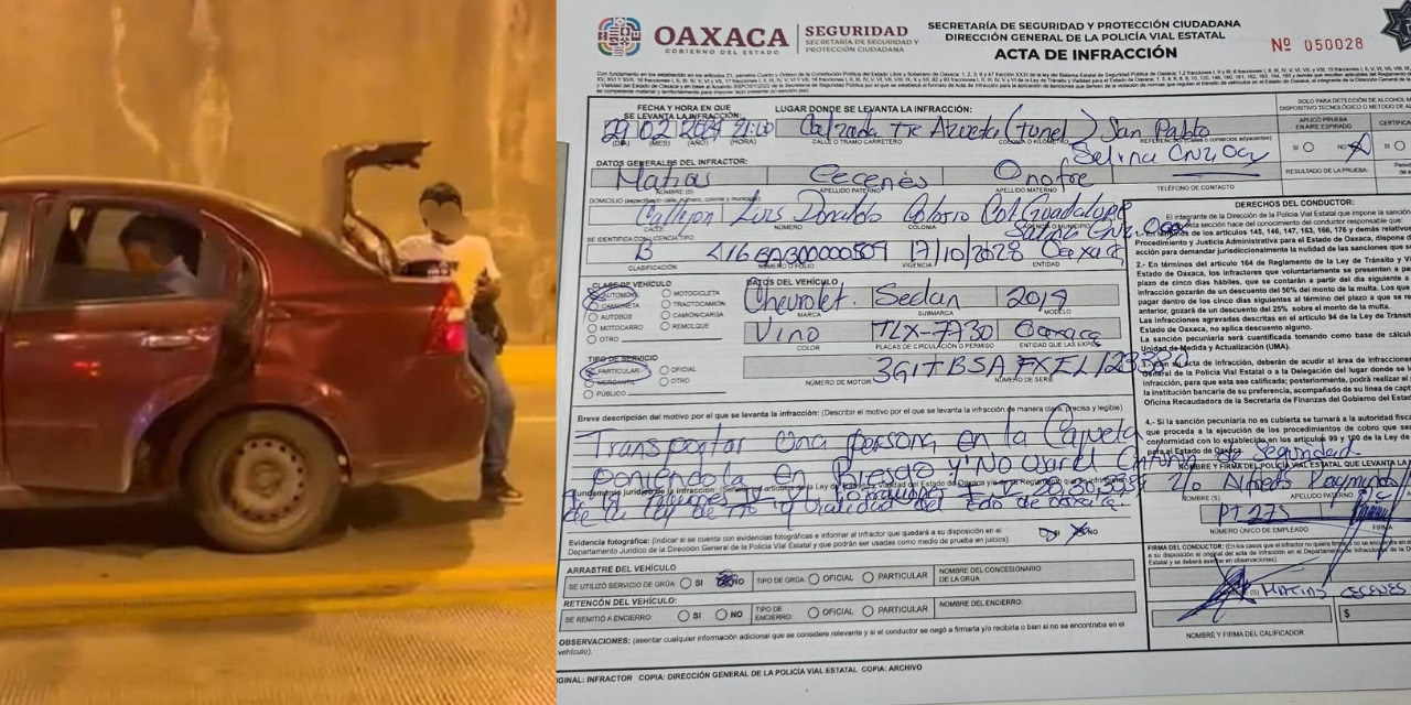 Alerta por llevar a un hombre en la cajuela de auto de Salina Cruz | El Imparcial de Oaxaca