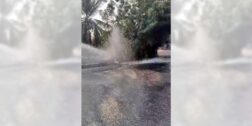 Indigna fuga de agua ante escasez en Pinotepa Nacional