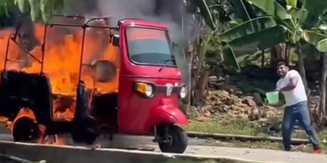 Mototaxi arde en llamas en Santa María Jacatepec | El Imparcial de Oaxaca