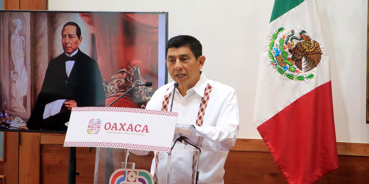 Foto: Adrián Gaytán // El gobernador Salomón Jara, en la conferencia semanal.