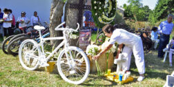 Foto: Adrián Gaytán // Una de las rodadas llevadas a cabo por la organización Gaby Bici Blanca tras la muere de Gabriela Soto, ciclista atropellada.
