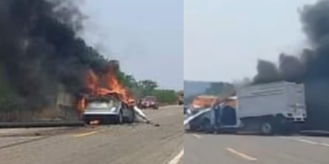 VIDEO: Brutal encontronazo e incendio deja un muerto en la 190 | El Imparcial de Oaxaca
