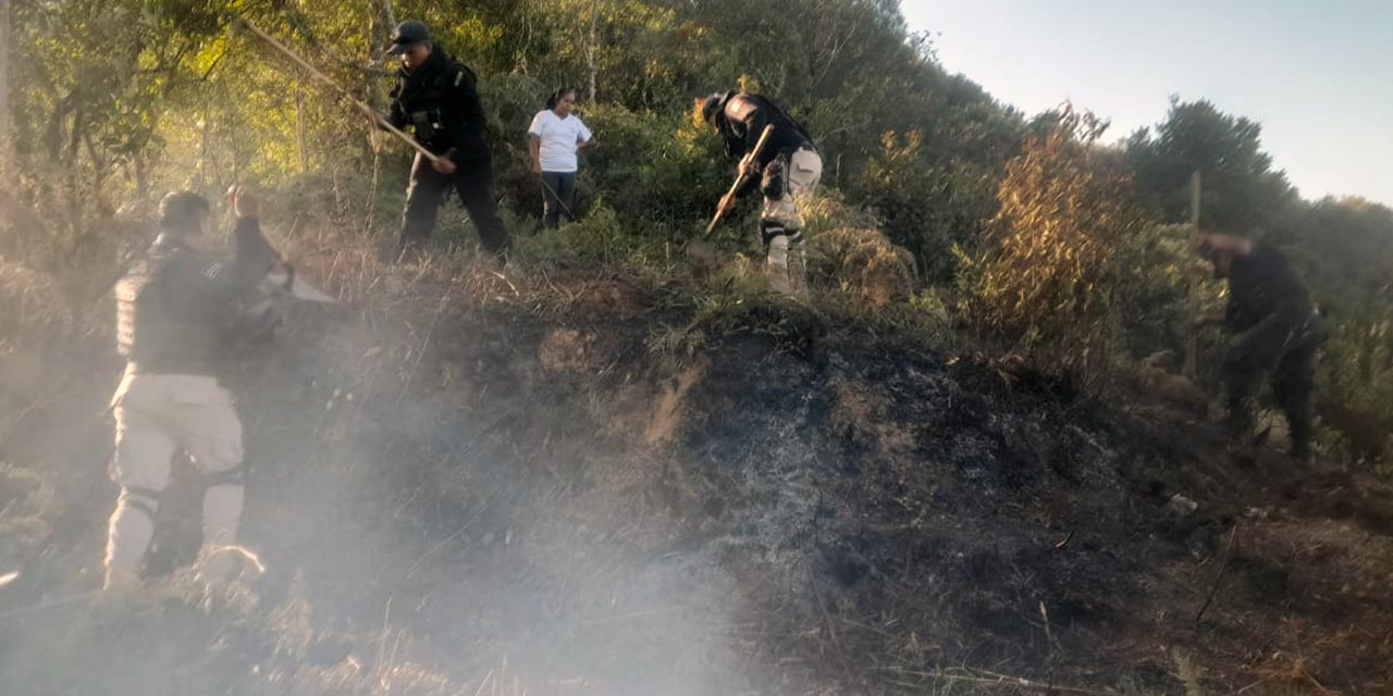 Foto: Cortesía Policía Municipal de Huautla // Las agencias municipales de Huautla no se han salvado de los incendios forestales en la presente temporada de calor.