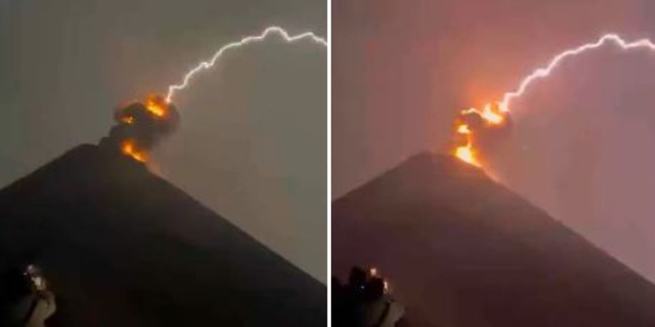 VIDEO: Impactante video muestra el momento en que un rayo golpea el cráter del Volcán de Fuego de Guatemala durante una erupción | El Imparcial de Oaxaca