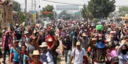 Foto: Luis Alberto Cruz // La caravana migrante llegó este viernes a la ciudad de Oaxaca.