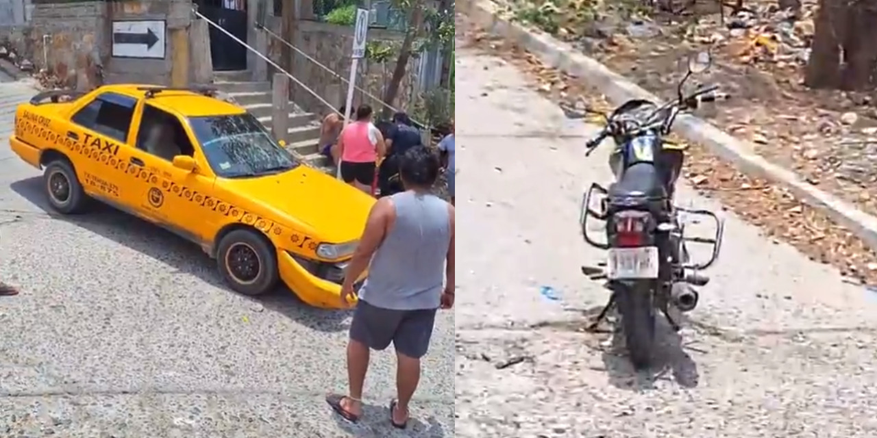 Motociclista lesionado tras choque con taxi | El Imparcial de Oaxaca