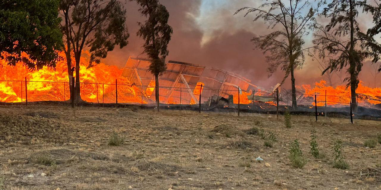 Arde aserradero en  San Miguel Etla
