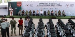 Fotos: Adrián Gaytán // El presidente Andrés Manuel López Obrador y la virtual presidenta electa de México, Claudia Sheinbaum, encabezan la inauguración del cuartel de la Guardia Nacional en Xoxocotlán.