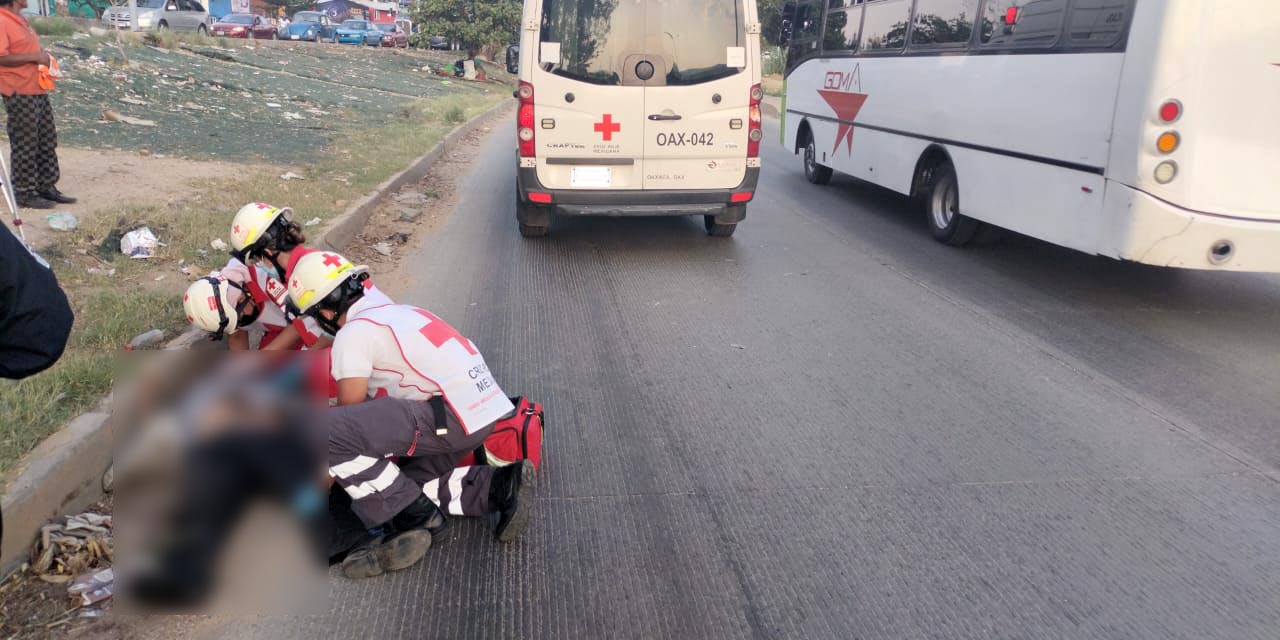Personal de la Cruz Roja trasladó a la víctima al Hospital Civil en estado crítico.