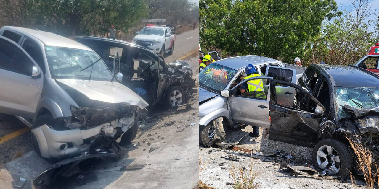 Terrible colisión frontal entre camionetas en la carretera 200 | El Imparcial de Oaxaca