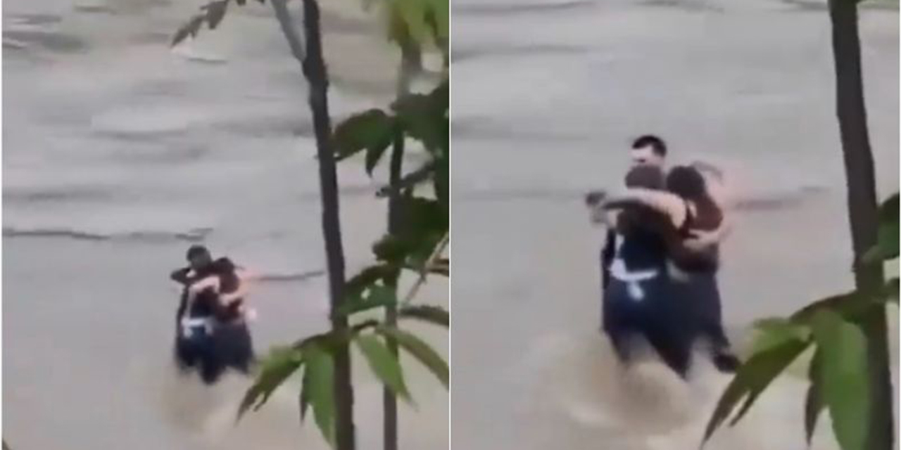 VIDEO: Tres amigos se abrazan antes de moirir arrastrados por la corriente de un río