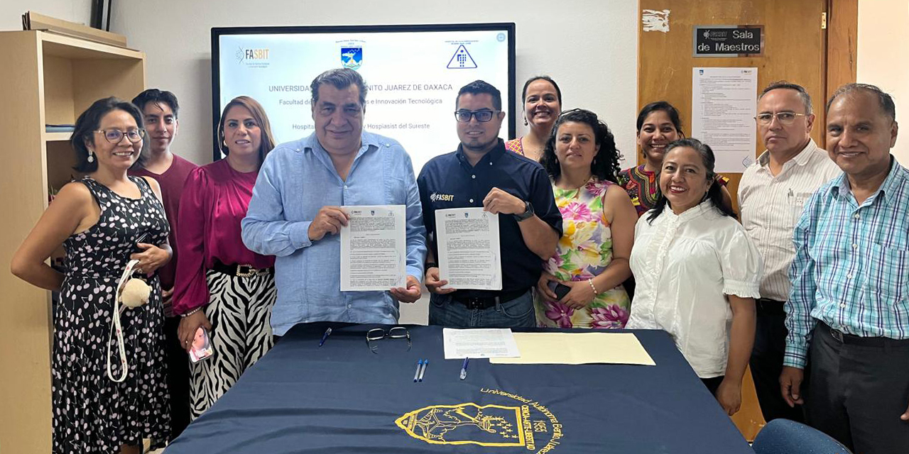 Foto: cortesía // El Hospital Bianni San José y la Facultad de Sistemas Biológicos e Innovación Tecnológica (FASBIT-UABJO), firman un convenio de colaboración.