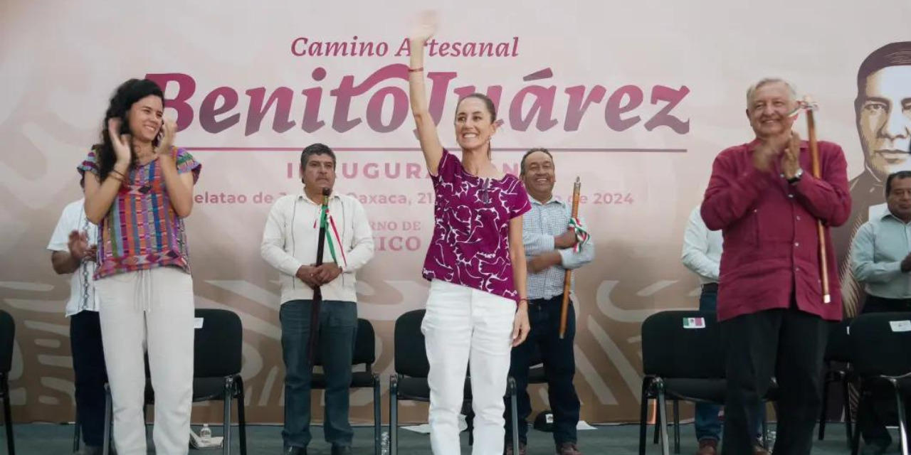 VIDEOS: López Obrador y Sheinbaum inauguran el “Camino de Benito Juárez”
