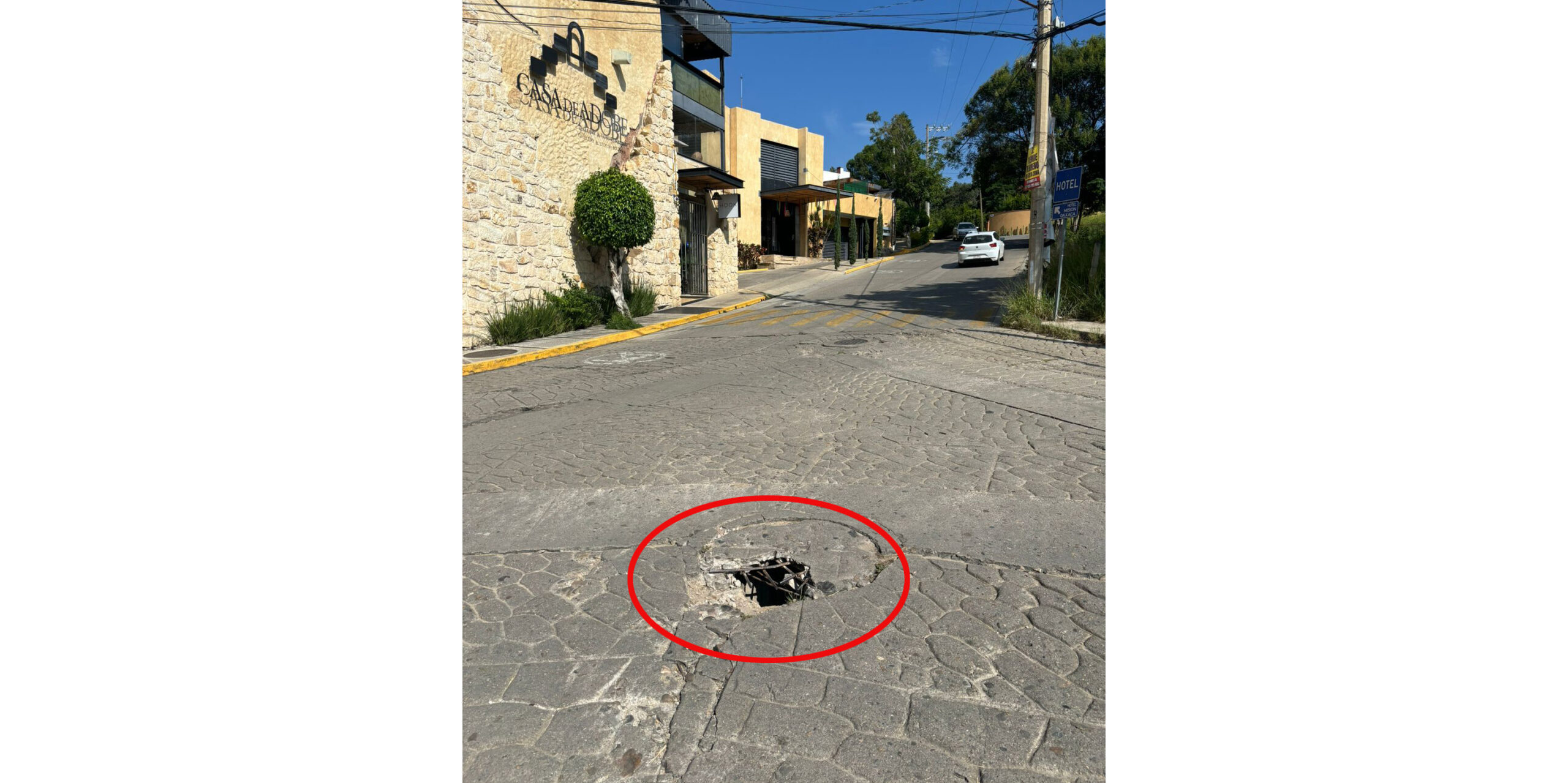 ¡Peligro en la colonia La Paz San Felipe! Vecinos alertan sobre tapa destrozada de recolector