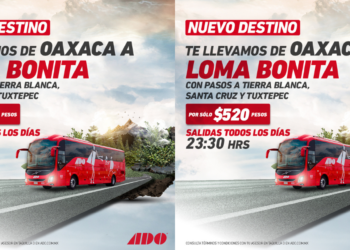 ADO anuncia nuevo destino de Oaxaca a Loma Bonita con pasos a Tierra Blanca, Santa Cruz y Tuxtepec