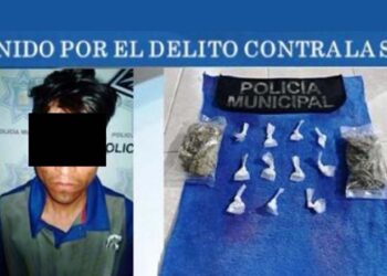 Elementos policiacos lo detuvieron por portar dosis de droga.