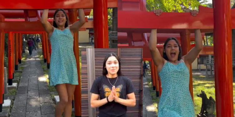 VIDEO | Influencer fitness en controversia por hacer ejercicio en monumento religioso japonés