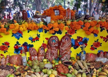Realizan los preparativos para el Altar de Muertos.