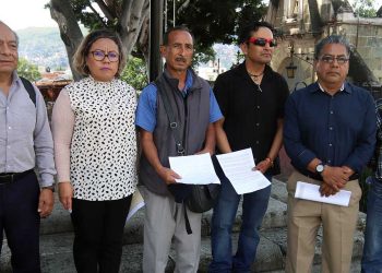 Foto: Luis Alberto Cruz // Representantes sindicales de la Junta Directiva de Pensiones del ayuntamiento de Oaxaca de Juárez.