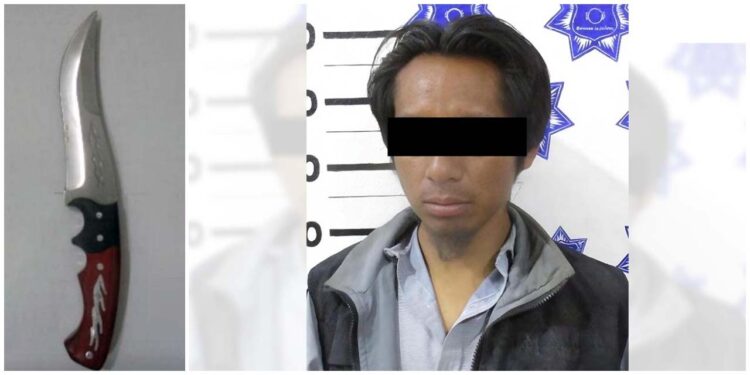 El presunto responsable dijo llamarse Armando V. V., de 26 años de edad; fue señalado directamente de intentar herir a una persona con un cuchillo.