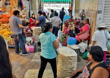 Foto: Álvaro Cuitláhuac López // Armadas de un “cerro” de blandas y tlayudas, la exquisitez de la gastronomía oaxaqueña.