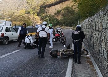 Motociclista derrapa en el Cerro del Fortín