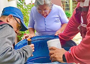 Foto: Archivo El Imparcial // Trabajadores municipales muestran medidas preventivas contra el mosco transmisor del dengue.