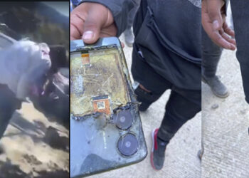 Foto: redes sociales // Tras la balacera acontecida en Santiago Amoltepec un músico adolescente recibió un balazo en la pierna, pero el celular le salvo de resultar gravemente herido.