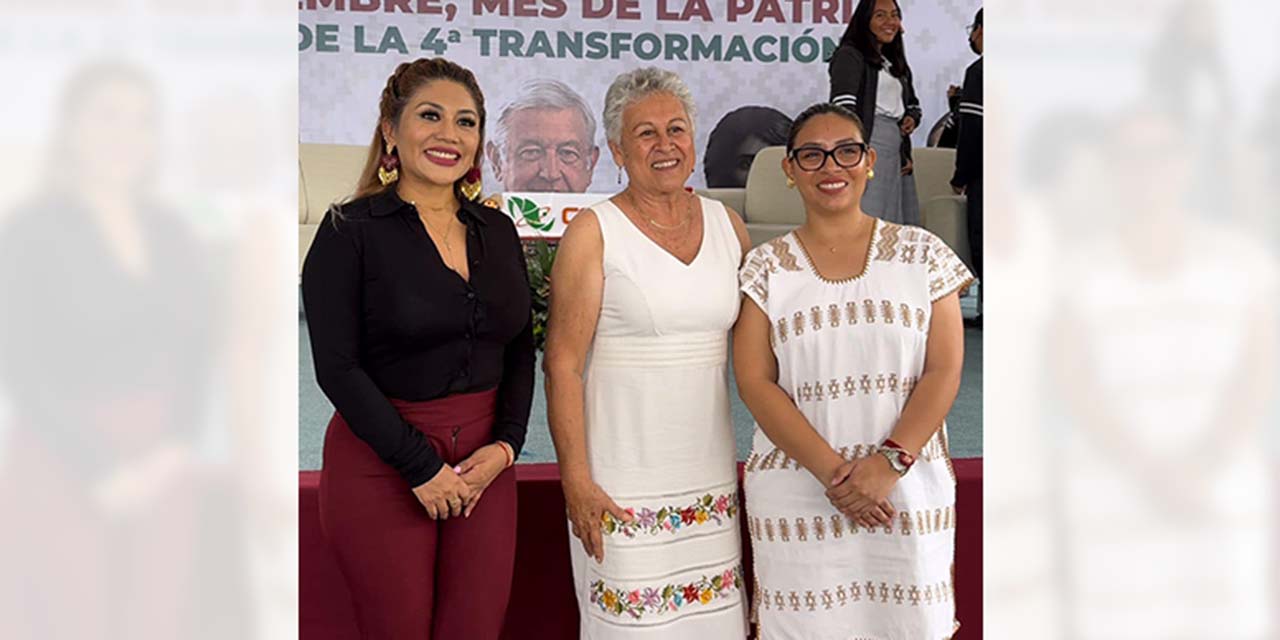 Foto: redes sociales // Verónica Hernández del Cobao, Delfina Gómez, de la SEP y Blanca Luz Martínez Guzmán del Cecyteo.