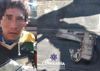 Atrapan a presunto ladrón de casa habitación con arma hechiza en Huajuapan de León
