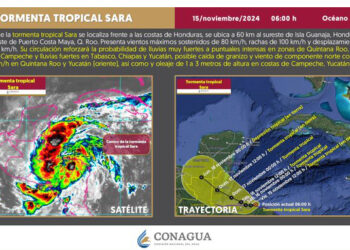¡Tormenta tropical Sara se dirige hacia México!