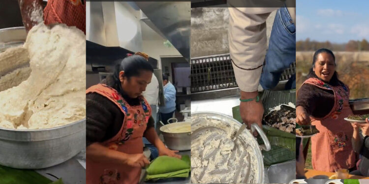 VIDEO |Cocinera oaxaqueña enseña a japoneses a preparar tamales de mole negro