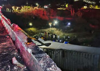 Durante el siniestro, el vehículo de carga cayó en una hondonada.
