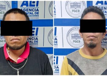 Los hombres identificados como L.A.B.S. y L.C. fueron detenidos en la colonia Alta Vista de Juárez en Huajuapan.