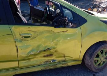 El conductor de un auto tipo Spark quedó en calidad de detenido.