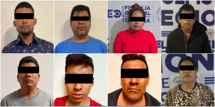 Autoridades policiales y militares detuvieron a ocho individuos incluidas dos mujeres en seis cateos diferentes.