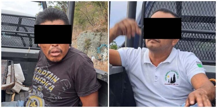 Dos sujetos de 47 y 38 años de edad, fueron asegurados por la Policía.