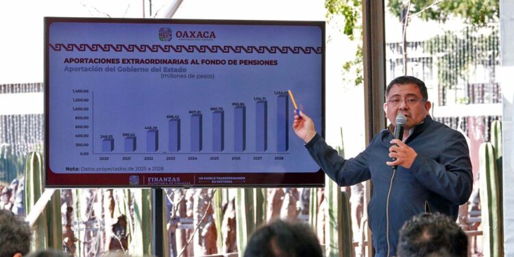 Foto: Adrián Gaytán // El secretario de Finanzas, Farid Acevedo López, informó sobre los recursos extraordinarios que se aportan cada año al fondo de pensiones.