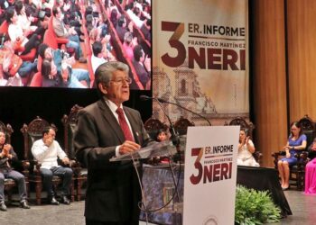 Foto: Adrián Gaytán // El Teatro Macedonio Alcalá fue el escenario de la sesión solemne de Cabildo de Oaxaca de Juárez para el Tercer informe de Gobierno de la administración municipal.