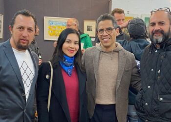 Obra de Lazo, artista plástico emanado de la UABJO, imagen de la Embajada de México en Alemania este fin de año