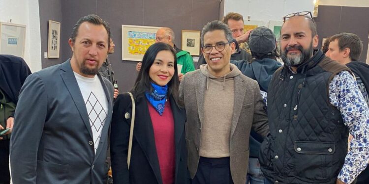 Obra de Lazo, artista plástico emanado de la UABJO, imagen de la Embajada de México en Alemania este fin de año