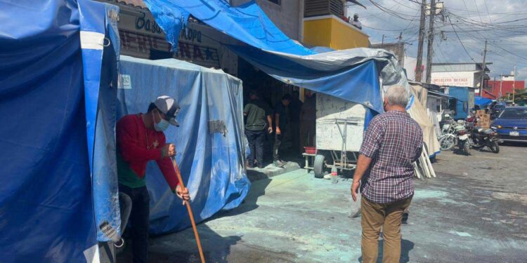 Explosión de pirotecnia en las calles de Tuxtepec