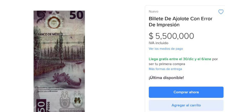 ¿Vale realmente 5 millones de pesos el billete del ajolote? La verdad detrás del precio inflado en línea