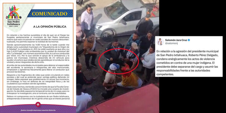 Gobernador de Oaxaca exige separación del cargo del edil de Ixtlahuaca tras agresión a mujer