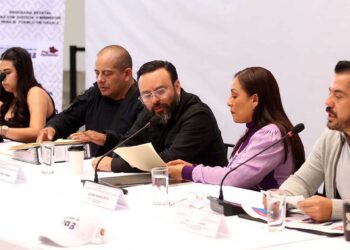Foto: Luis Alberto Cruz // Conferencia de prensa del gabinete de seguridad.