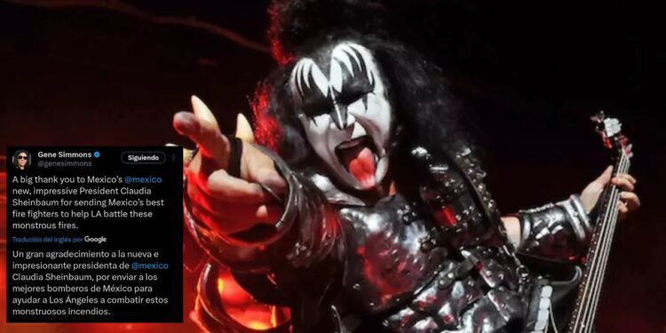 “Kisses” para Sheinbaum: Gene Simmons agradece apoyo de la presidenta de México