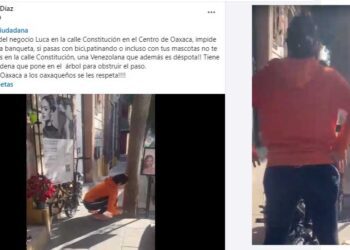 VIDEO | ¡Indignación! Mujer impide el paso en banqueta y desata controversia en redes sociales